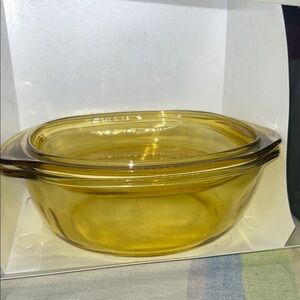 Amber Glass Baking Dish - Vintage made in Mexico